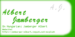 albert jamberger business card